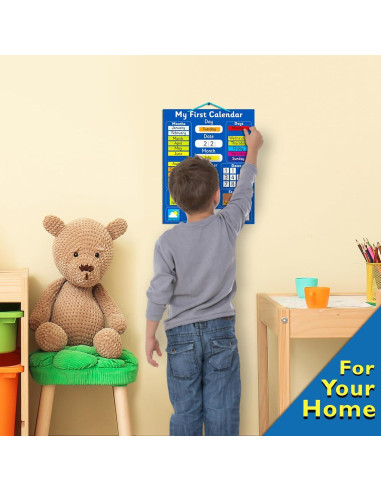 Calendario Magnético Interactivo Azul Indigo 40x32 cm