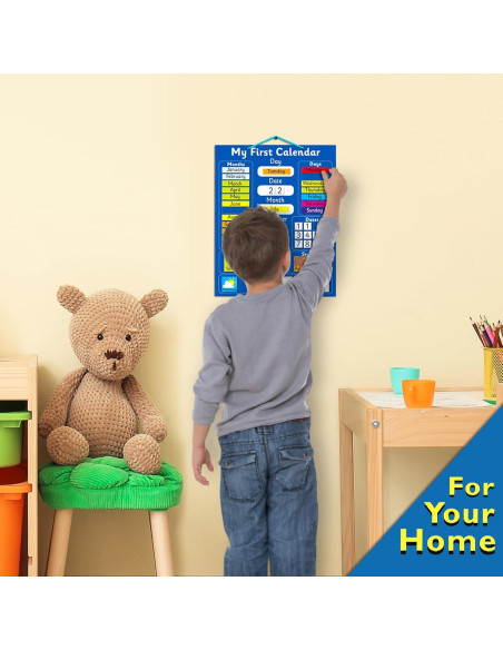 Calendario Magnético Interactivo Azul Indigo 40x32 cm