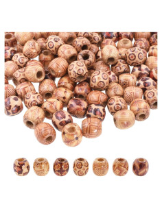 Cuentas de Madera Mandala Crafts 200 Pcs 17mm Patrones Africanos