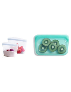 Stasher Recipientes de Silicona Reutilizables 2 Tazas + Bolsa Snack 340g
