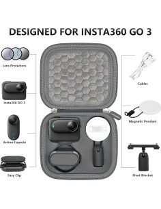 Funda Protectora Leayjeen para Cámara Insta360 GO 3S - Gris 2