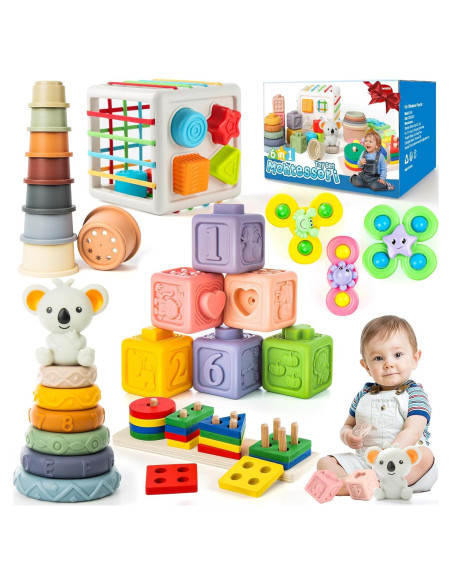 Juguetes Montessori 6 en 1 Somastung para Bebés 6-12 Meses
