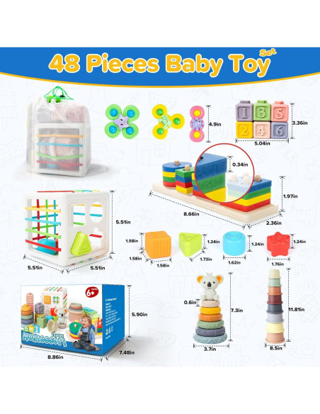 Juguetes Montessori 6 en 1 Somastung para Bebés 6-12 Meses