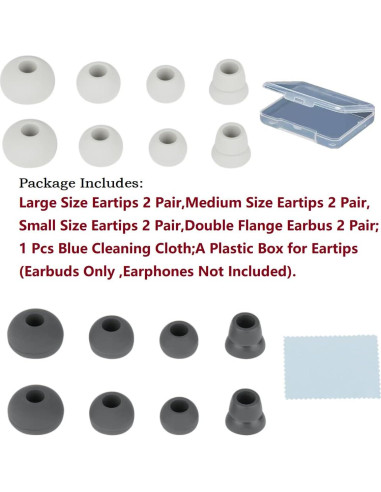 Puntas de Auriculares Silicona CYADCI 8 Pares Compatible Beats