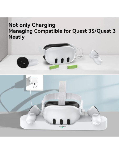 Base de Carga Smatree para Meta Quest 3/3S, Carga Rápida