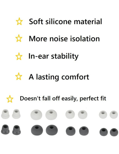 Puntas de Auriculares Silicona CYADCI 8 Pares Compatible Beats