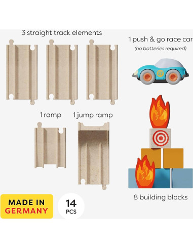 Set de Pista de Coches HABA Cars 14 Piezas Rampa Acrobática