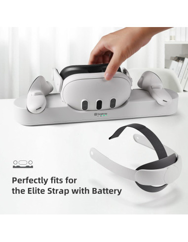 Base de Carga Smatree para Meta Quest 3/3S, Carga Rápida
