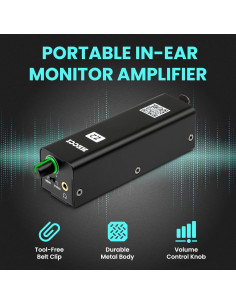 Amplificador In-Ear Hecci Z2 con Salida XLR y TRS, Negro 2