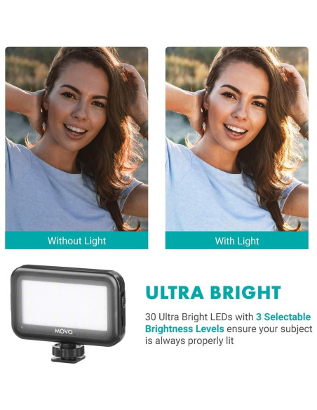 Kit de Vlogging Movo iVlogger para iPhone - Micrófono y Luz LED