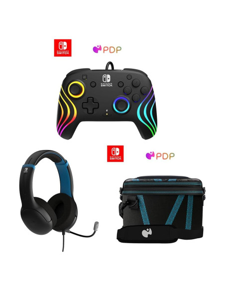 Paquete Controlador PDP Afterglow Wave + Auriculares AIRLITE + Estuche Mario Kart