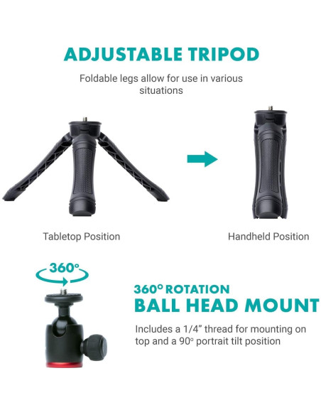 Kit de Vlogging Movo iVlogger para iPhone - Micrófono y Luz LED