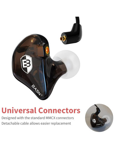 Auriculares In Ear BASN SPM Marrón con Doble Controlador y Micrófono