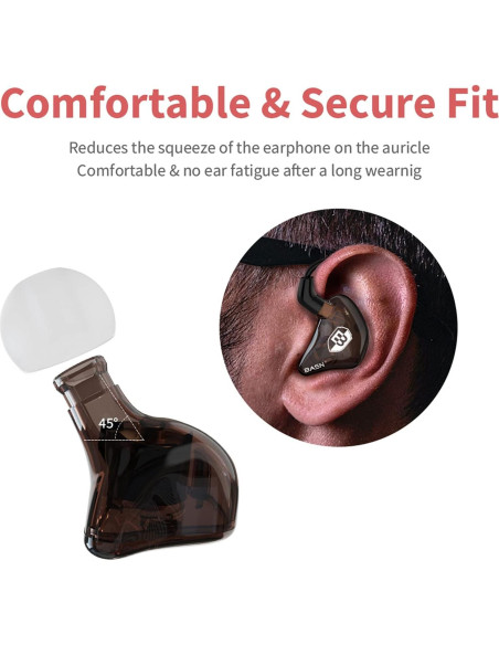 Auriculares In Ear BASN SPM Marrón con Doble Controlador y Micrófono