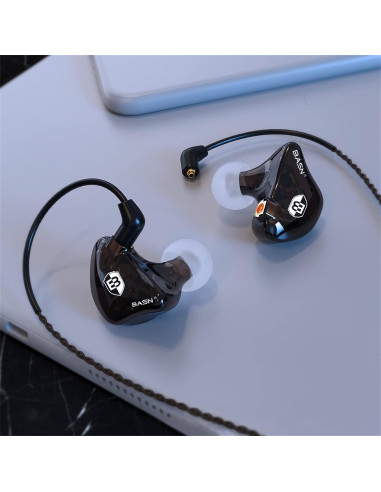 Auriculares In Ear BASN SPM Marrón con Doble Controlador y Micrófono