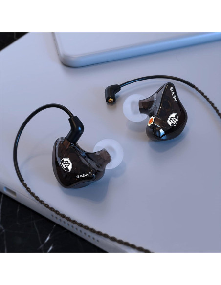 Auriculares In Ear BASN SPM Marrón con Doble Controlador y Micrófono
