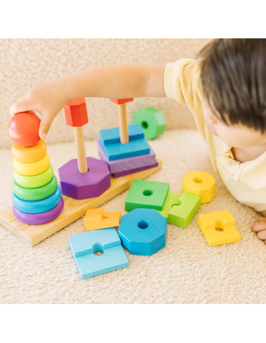 Apilador Geométrico Melissa & Doug - Juguete Educativo 25 Piezas