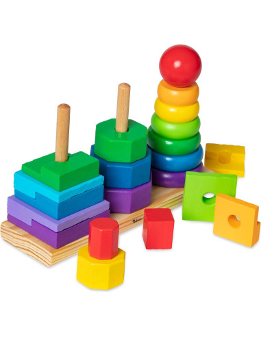 Apilador Geométrico Melissa & Doug - Juguete Educativo 25 Piezas