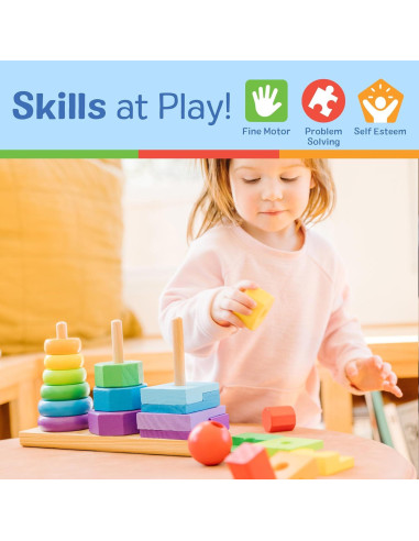 Apilador Geométrico Melissa & Doug - Juguete Educativo 25 Piezas