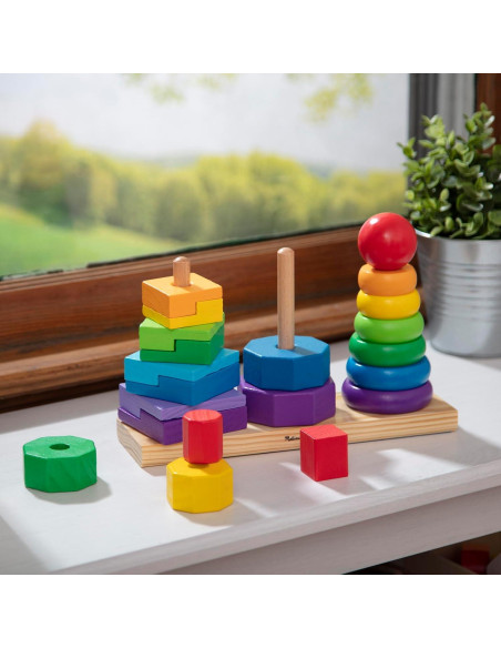 Apilador Geométrico Melissa & Doug - Juguete Educativo 25 Piezas