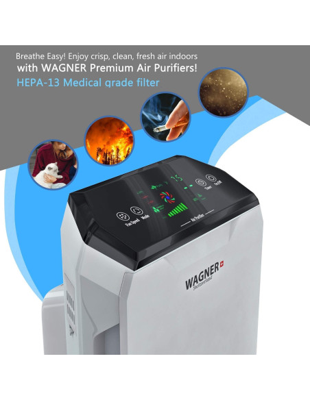 Purificador de aire Wagner HM-AIR-886 HEPA-13 500 ft