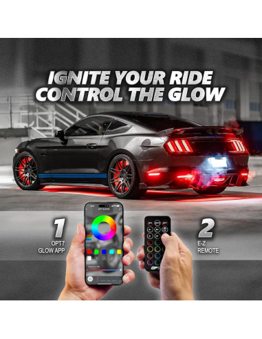 Luces LED Underglow OPT7 Aura Pro RGB 4 PCS Impermeables