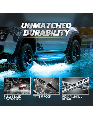 Luces LED Underglow OPT7 Aura Pro RGB 4 PCS Impermeables