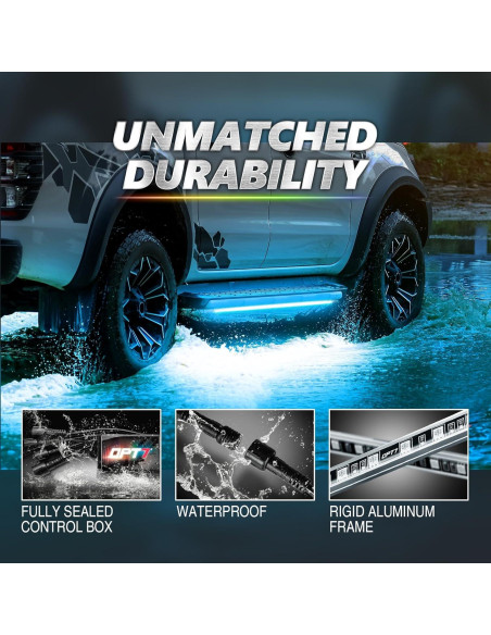 Luces LED Underglow OPT7 Aura Pro RGB 4 PCS Impermeables