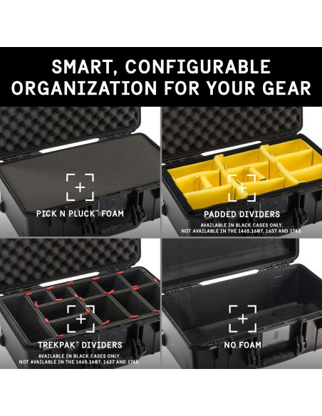 Estuche Pelican 1535 Air Negro Sin Espuma 55.8x22.8x30.4cm