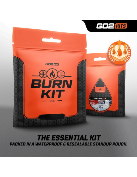 Kit de Primeros Auxilios para Quemaduras Go2Kits BK33 - Compacto y Resellable
