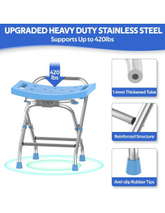 Asiento de Ducha Plegable Meday - Acero Inoxidable 190kg Ajustable 2