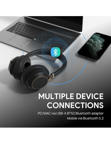 Auricular Bluetooth Yealink BH76 Plus USB-A con ANC y Micrófono