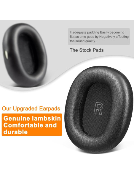 Almohadillas de Piel de Cordero SOULWIT para Beoplay H95 - Negro
