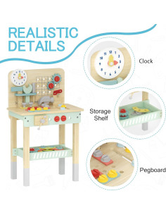 Banco de Trabajo de Madera Floisdace para Niños 39.88x25.94cm 2