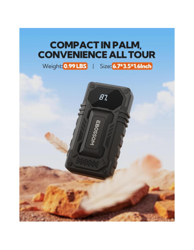 Arrancador de Batería de Coche EBOSSOM JS6 12000mAh 1500A