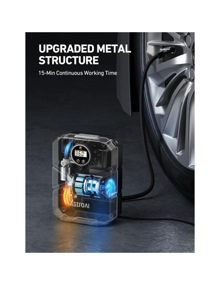 Compresor de Aire AstroAI S1 12V Digital 150 PSI