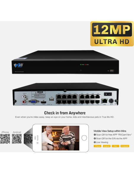 Sistema de Cámara de Seguridad GW 16 Canales 4K 8MP AI