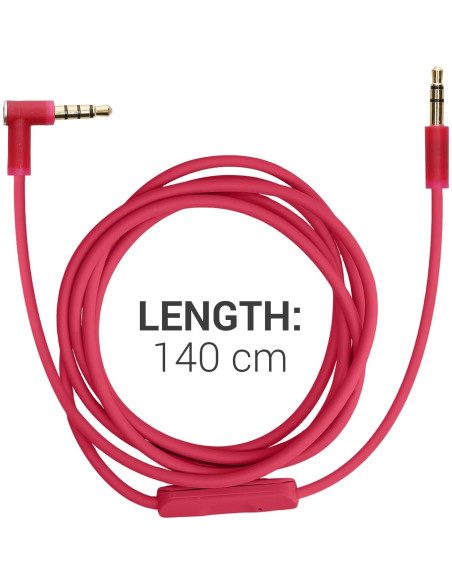 Cable de Auriculares kwmobile Rosa 140cm para Beats Studio/Mixr