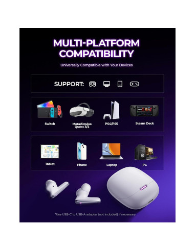 Auriculares Inalámbricos Globvanx V2 para Juegos - Bluetooth 5.4