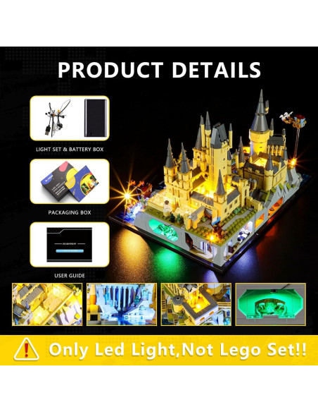 Kit de Luz BOOZUU para LEGO 76419 Castillo Hogwarts - Iluminación Premium