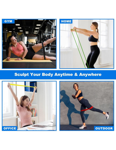 Bandas de Resistencia Tking 140LBS 5 Niveles para Gimnasio