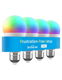 Bombillas Inteligentes Broadlink A19 E26 9W 800LM Multicolor (4 Pcs)