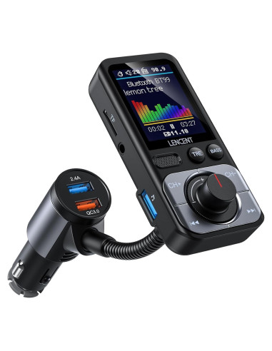 Transmisor FM Bluetooth 5.0 LENCENT BT99 con Pantalla LCD