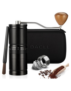 Molino de café manual DACLL negro, 30g, muelas de acero inoxidable