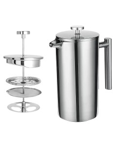 Prensa Francesa de Acero Inoxidable Dayngear 1L Camping