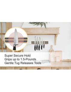 Soporte Magnético para Cuchillos HIC Kitchen 30.48 cm Madera 2