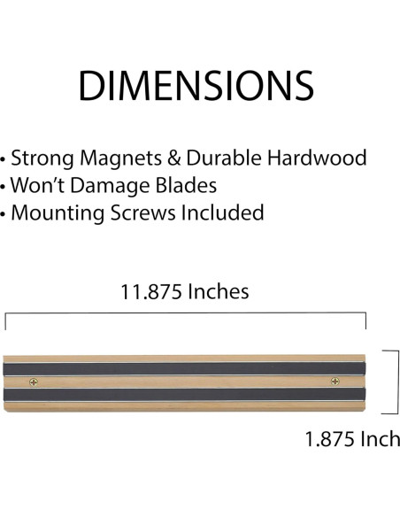 Soporte Magnético para Cuchillos HIC Kitchen 30.48 cm Madera