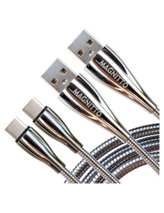 Cable USB Tipo C MAGNITTO 1.83m Trenzado Metal 2-Pack