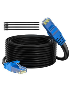 Cable Ethernet Cat 6 Adoreen 30.48 m Negro Resistente al Agua