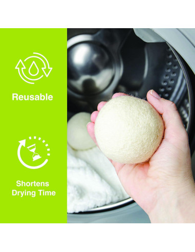 Bolas de Secadora de Lana Evriholder - Paquete de 6 - Suavizante Natural